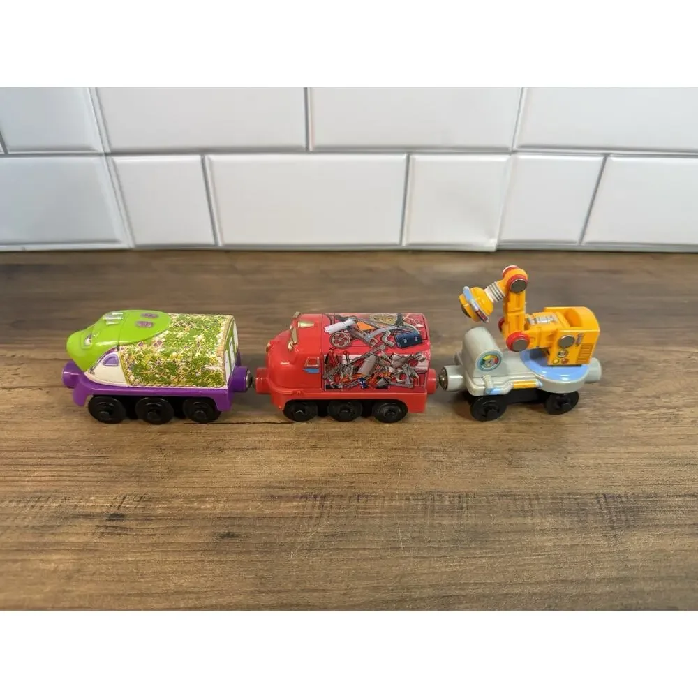 Chuggington Wooden Railway Train Lot Of 3 Wilson, Koko, Crane Car